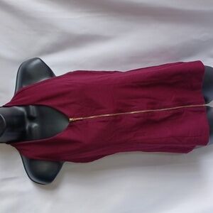 AmélieBoutik Burgundy Women’s Halter Top Size M, Front Zip, Stretchy